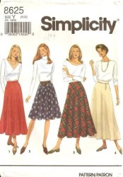 8625 SIMP FLARE/CIRCLE/BIAS SKIRT LENGTHS PATTERN 12-16